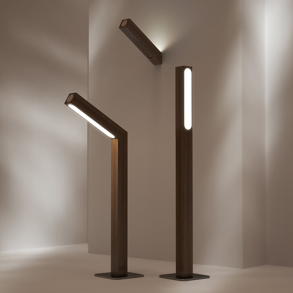 Minimalist LED Bedside Lamp | Wooden Base Table Light