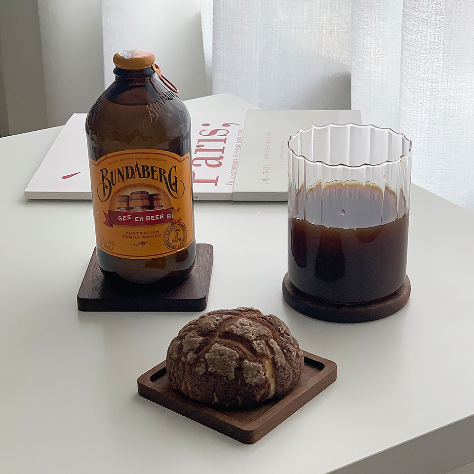 Japanese Walnut Wood Coasters | Natural Insulated Table Protectors
