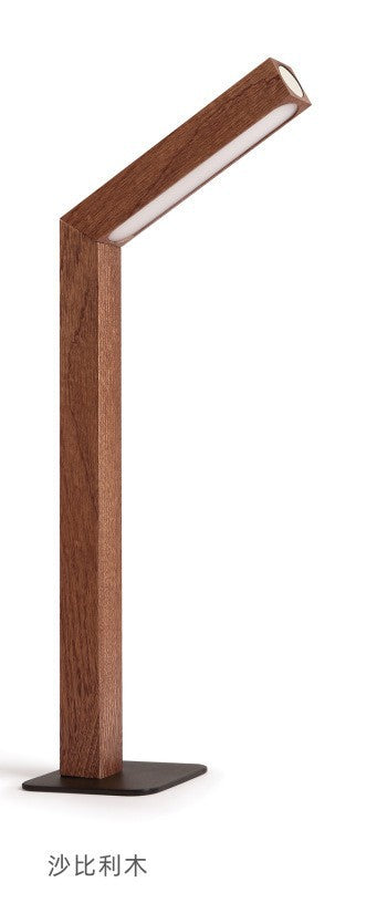 Minimalist LED Bedside Lamp | Wooden Base Table Light