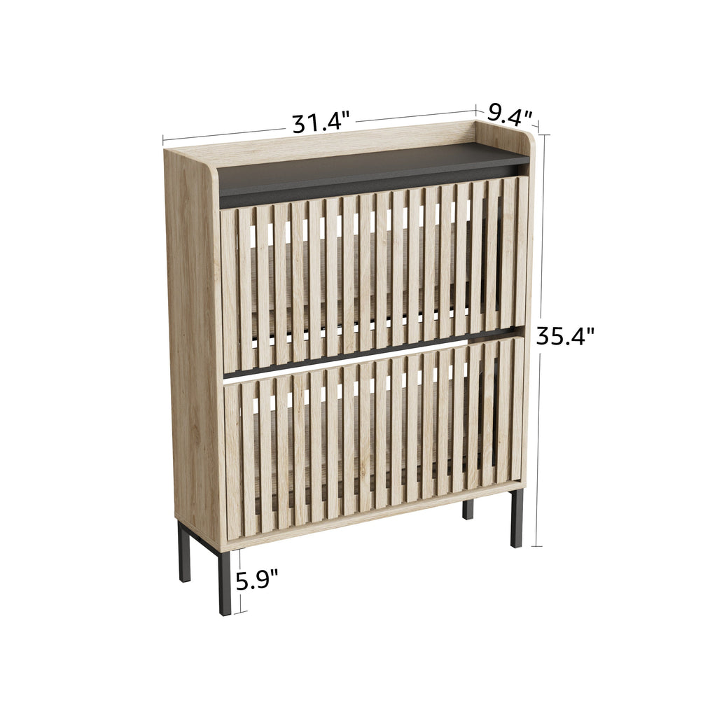 Modern Flip Shoe Cabinet | Multi-Layer Entryway Storage