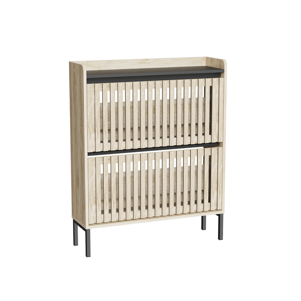 Modern Flip Shoe Cabinet | Multi-Layer Entryway Storage