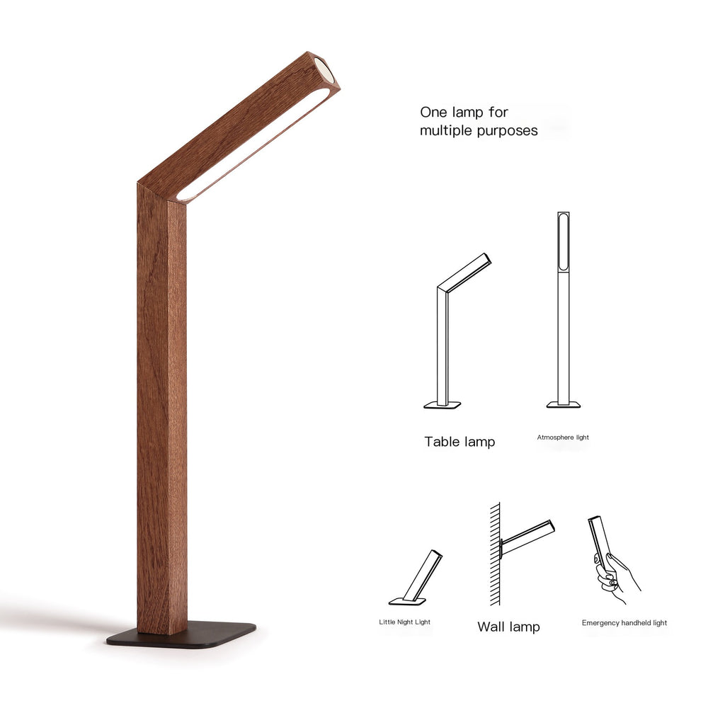 Minimalist LED Bedside Lamp | Wooden Base Table Light