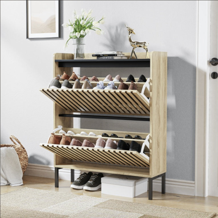 Modern Flip Shoe Cabinet | Multi-Layer Entryway Storage