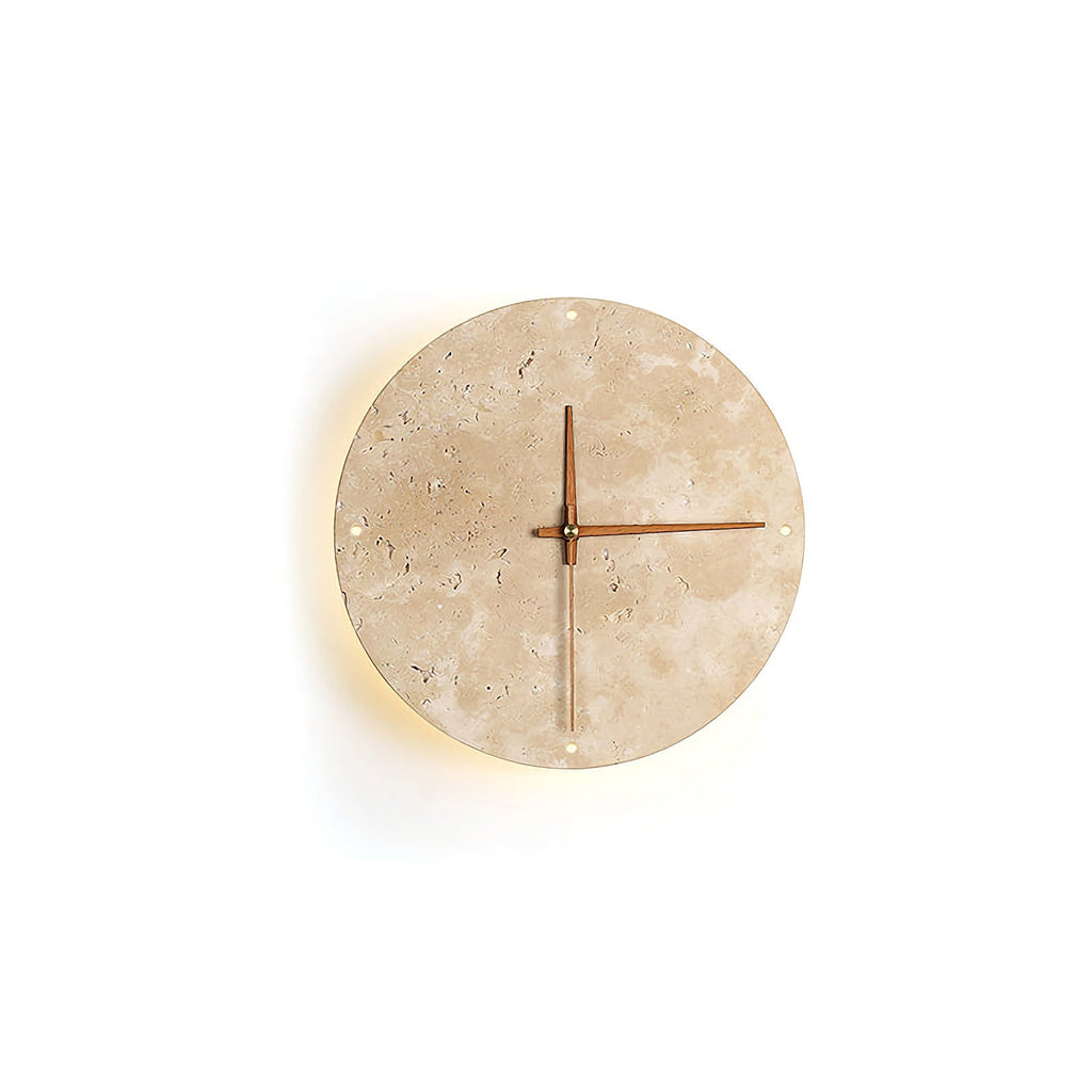 Natural Stone Clock Wall Lamp | Modern Minimalist Sconce