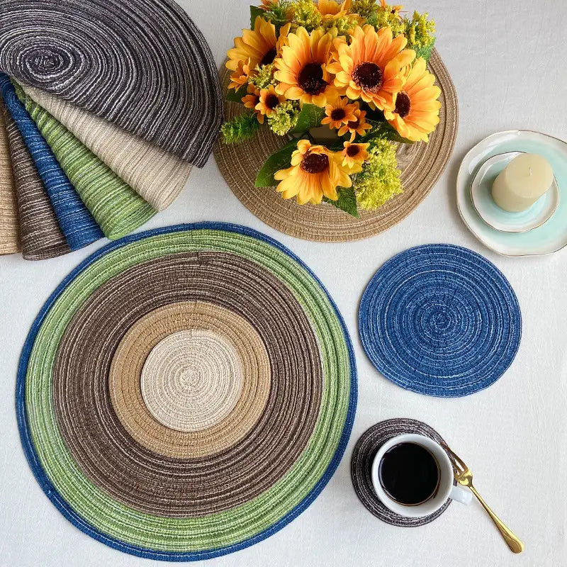 Woven Ramie Coasters & Cotton Placemats | Natural Table Accents
