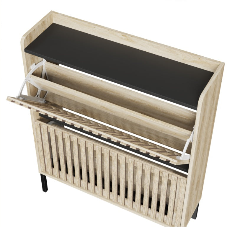 Modern Flip Shoe Cabinet | Multi-Layer Entryway Storage