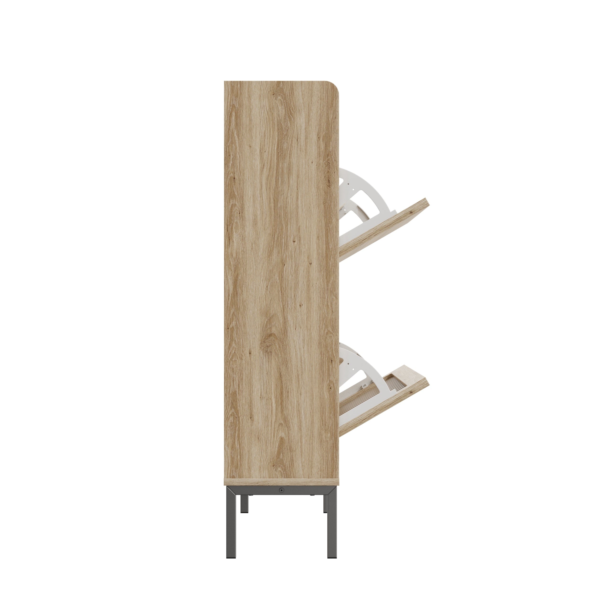 Modern Flip Shoe Cabinet | Multi-Layer Entryway Storage
